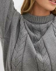 SUKIENKA PLUS SIZE DZIANINOWA Z DŁUGIM RĘKAWEM 