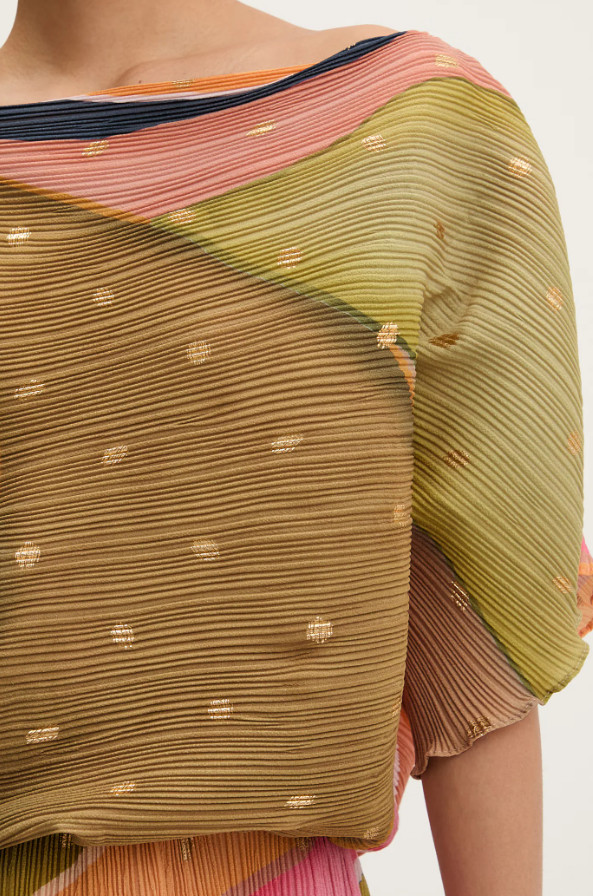 plisowana sukienka abstract print asymetria
