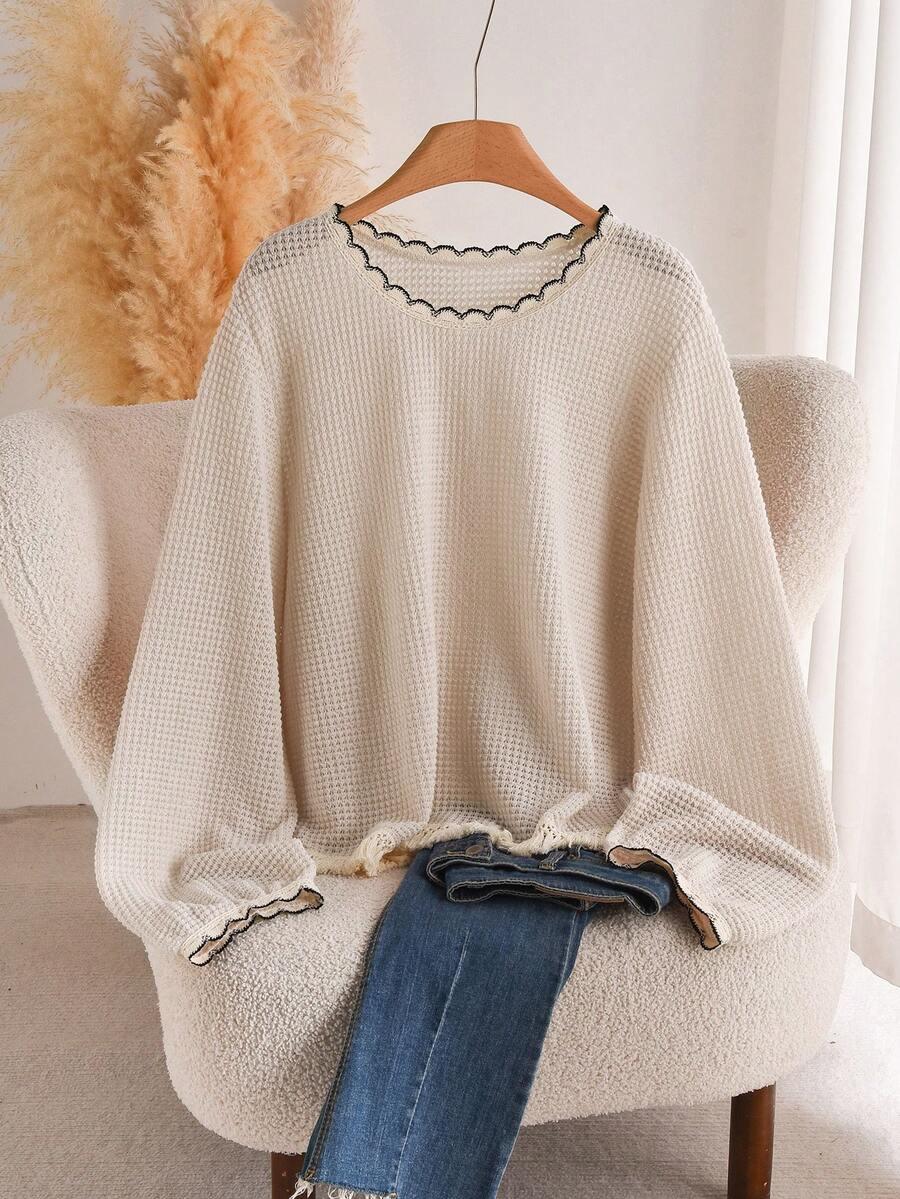 beżowy dzianinowy sweter