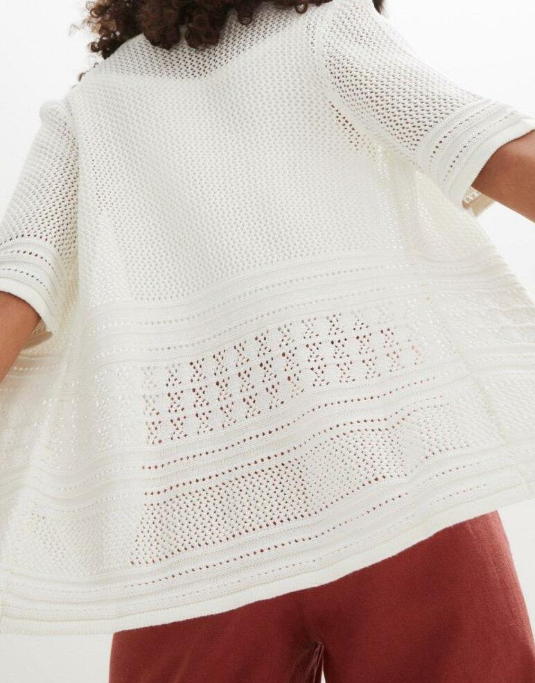 SWETER ROZPINANY AŻUROWY