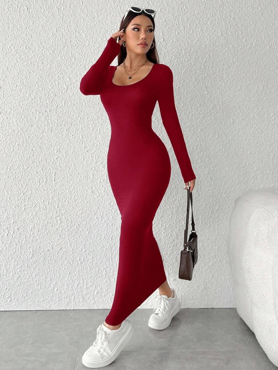 czerwona maxi sukienka 