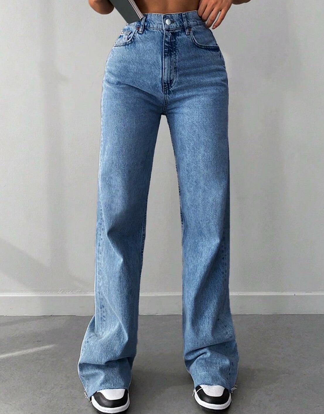 PROSTE SPODNIE JEANS WYSOKI STAN