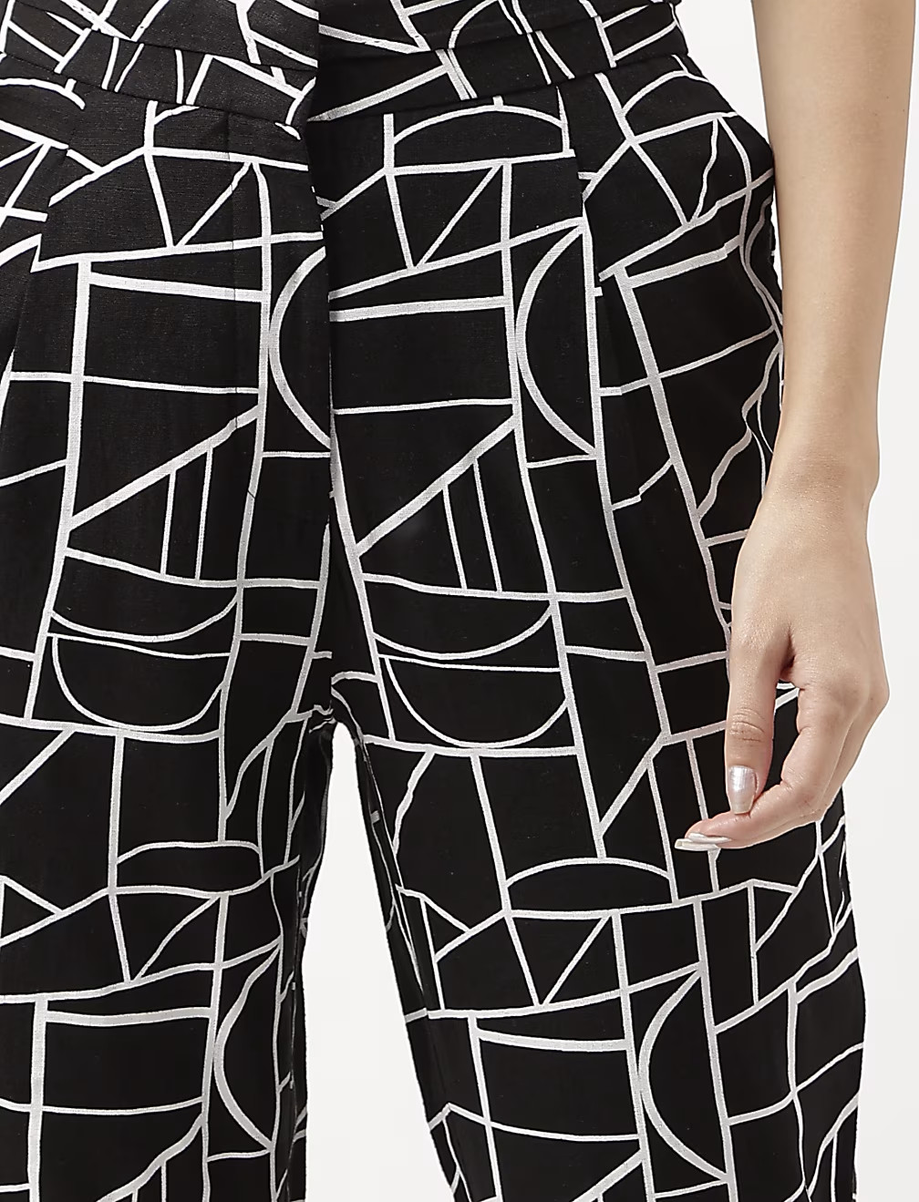 PROSTE SPODNIE PRINT T59-4173K-Y4