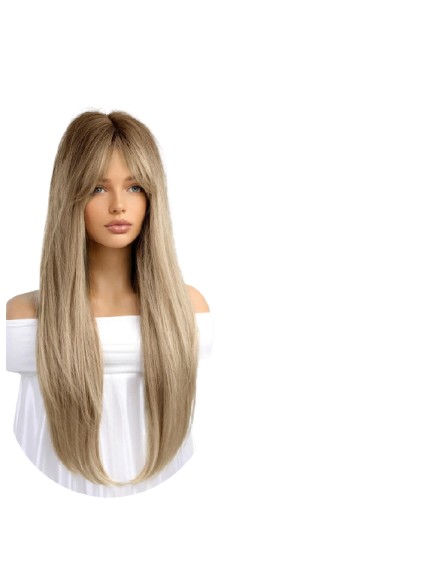 BLOND PERUKA Z GRZYWKĄ