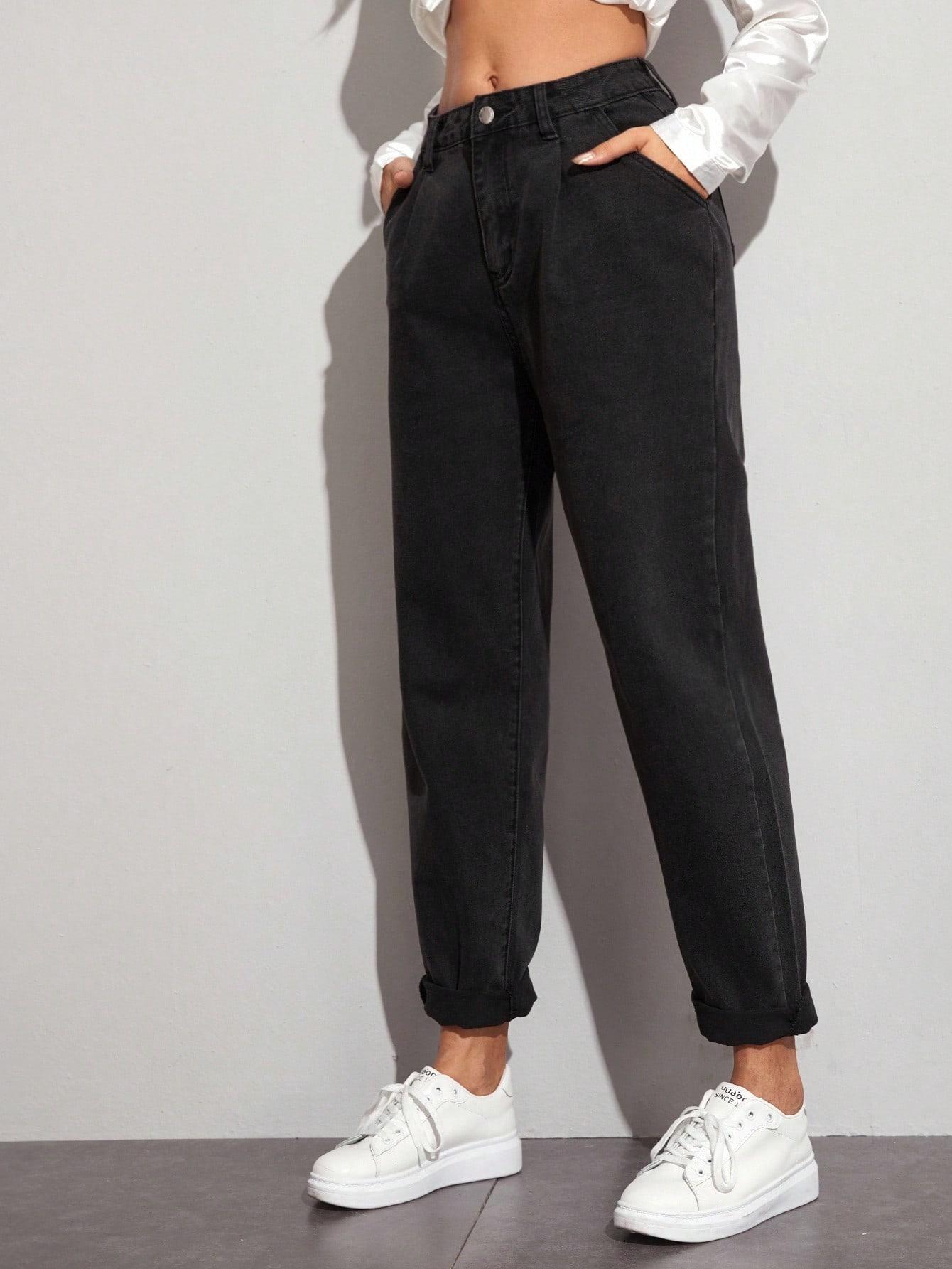 CZARNE SPODNIE JEANS