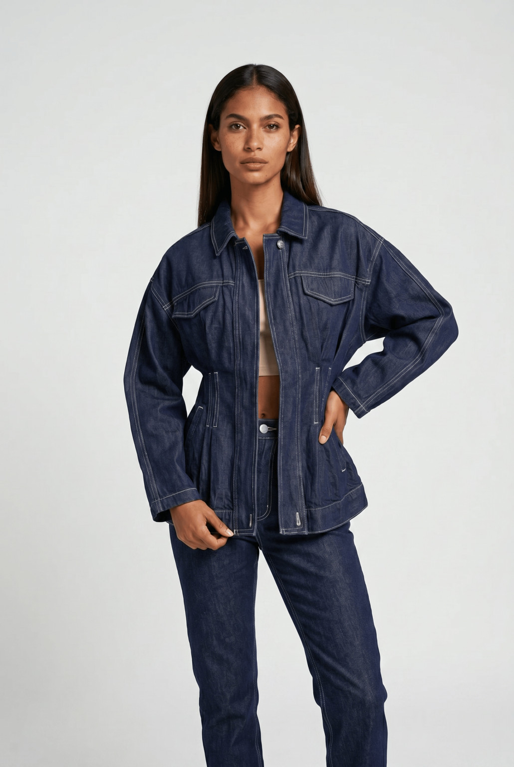 kurtka jeans zamek