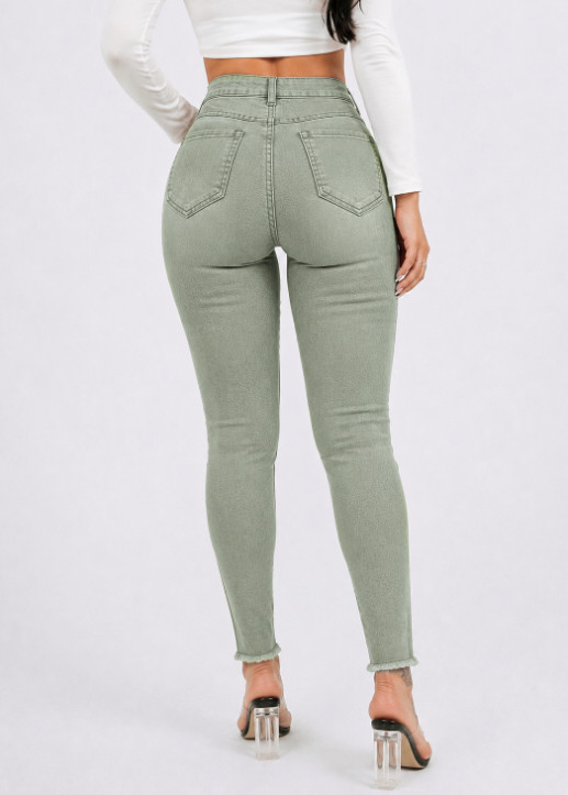 zielone spodnie skinny jeans