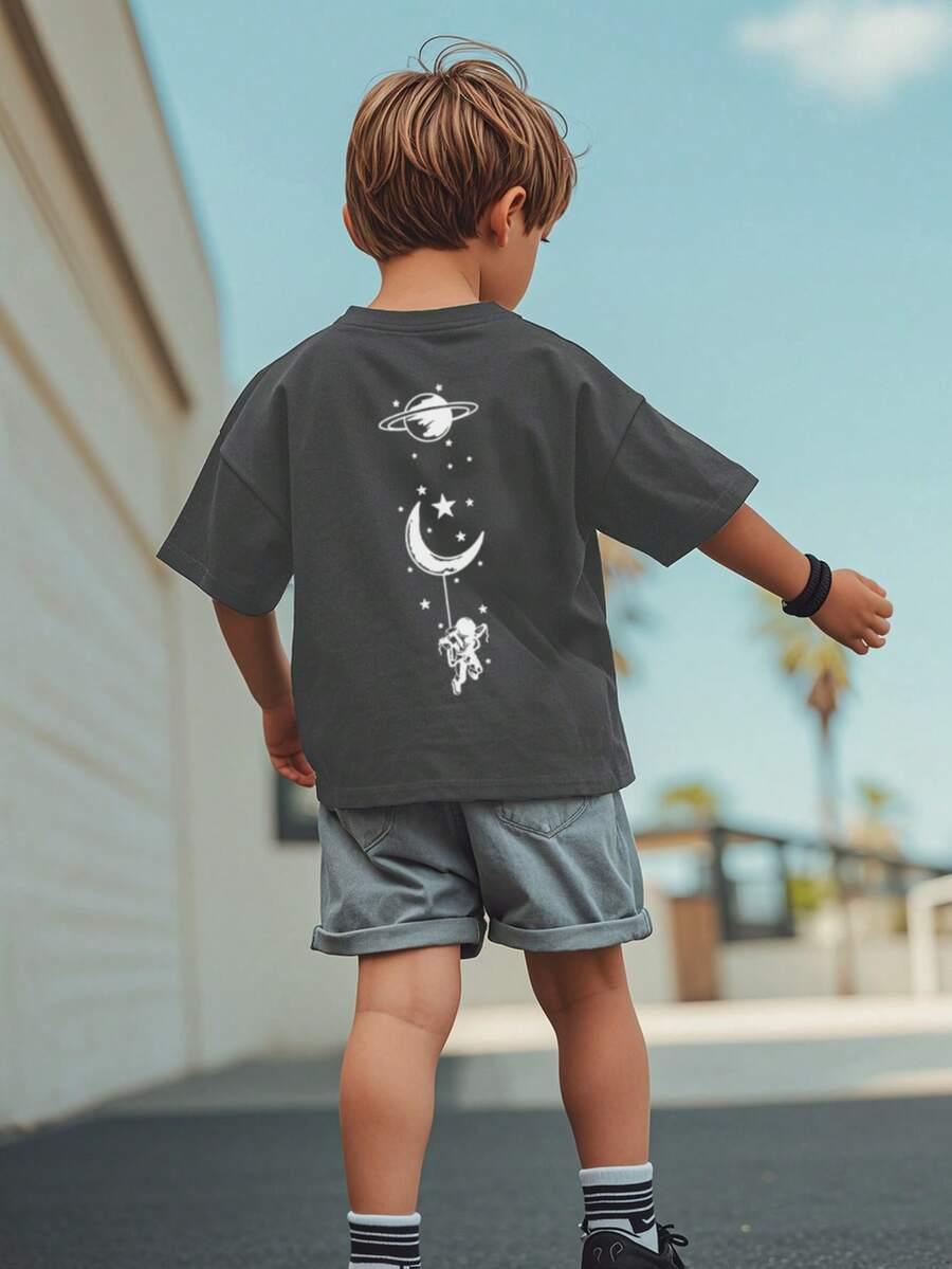 SZARY T-SHIRT NADRUK 