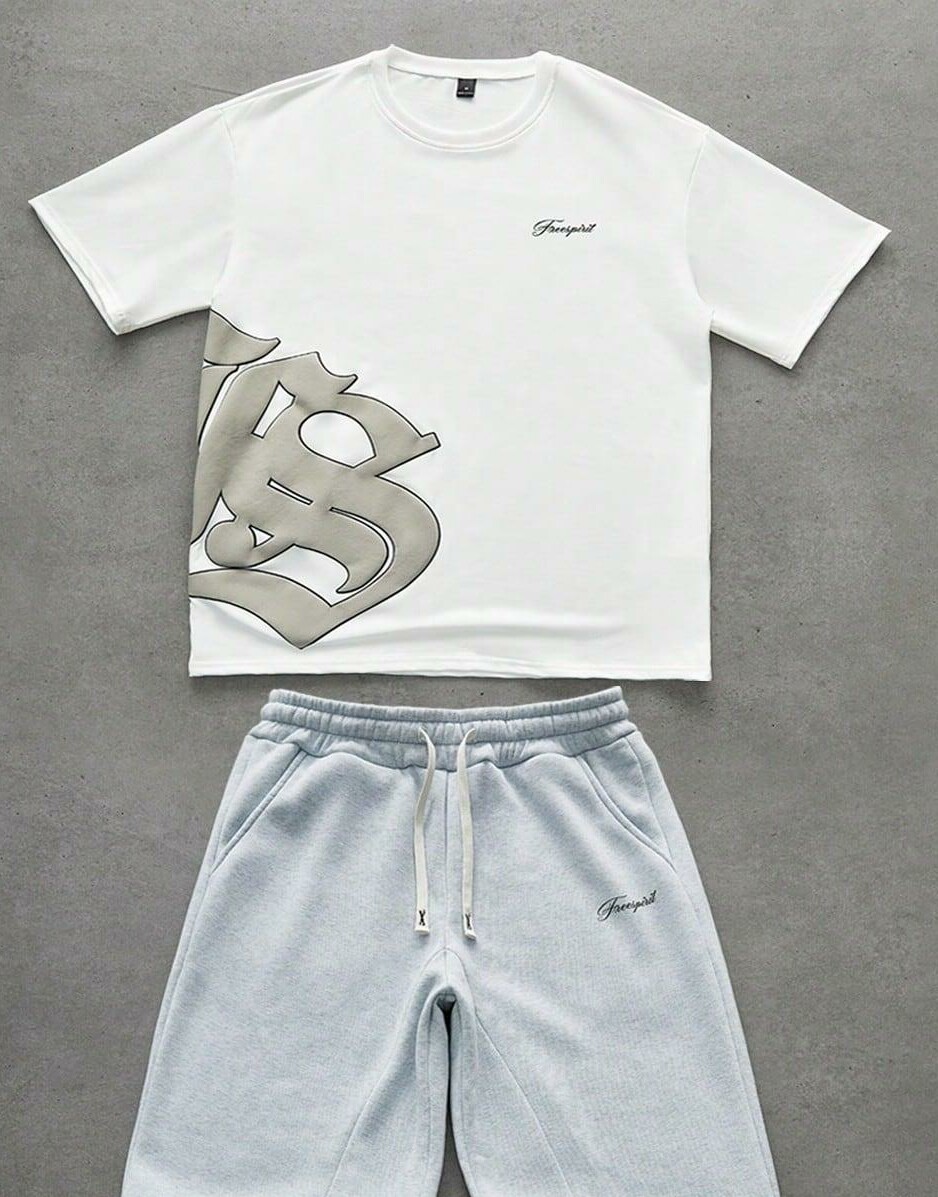 biały t-shirt wzór
