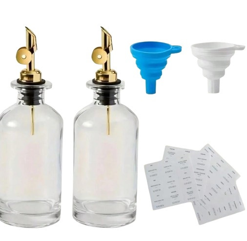 szklane butelki na olej 2-pack