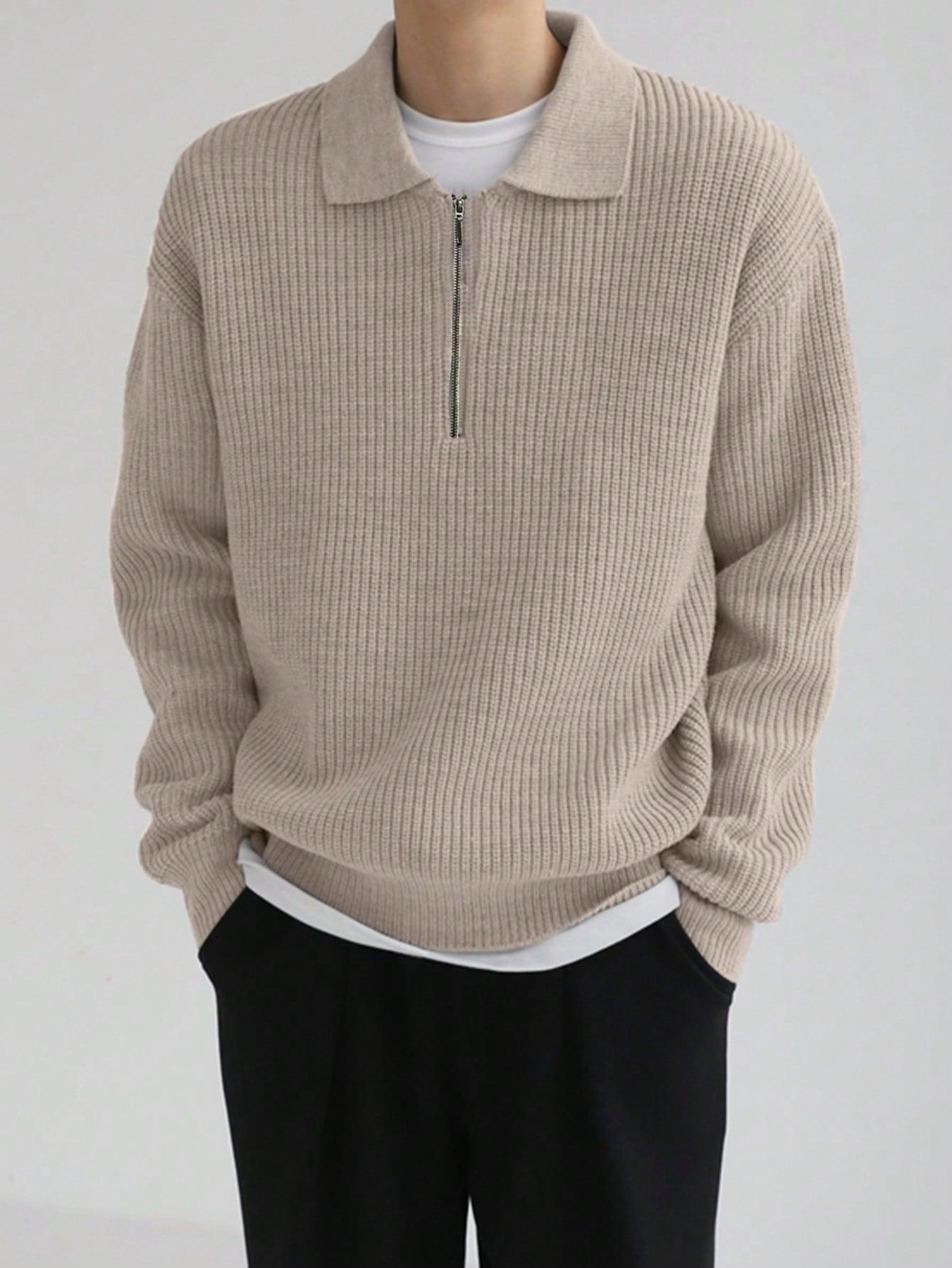 beżowy sweter zamek