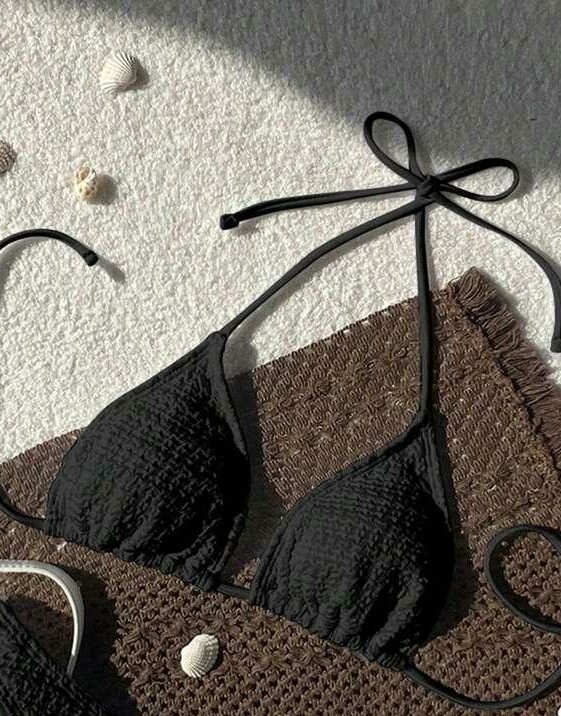 CZARNA GÓRA OD BIKINI WIĄZANIE