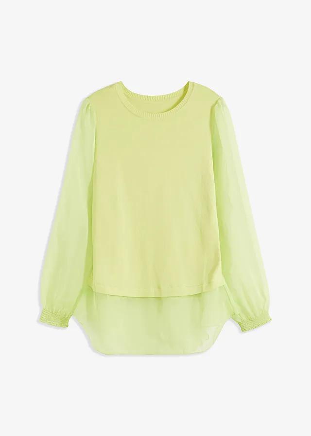 SWETER Z SZYFONOWYMI RĘKAWAMI
