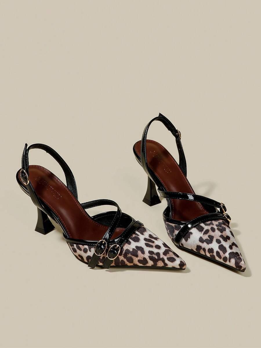 czółenka animal print obcas