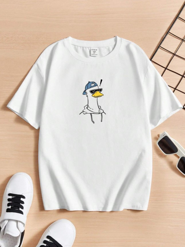 biały t-shirt print