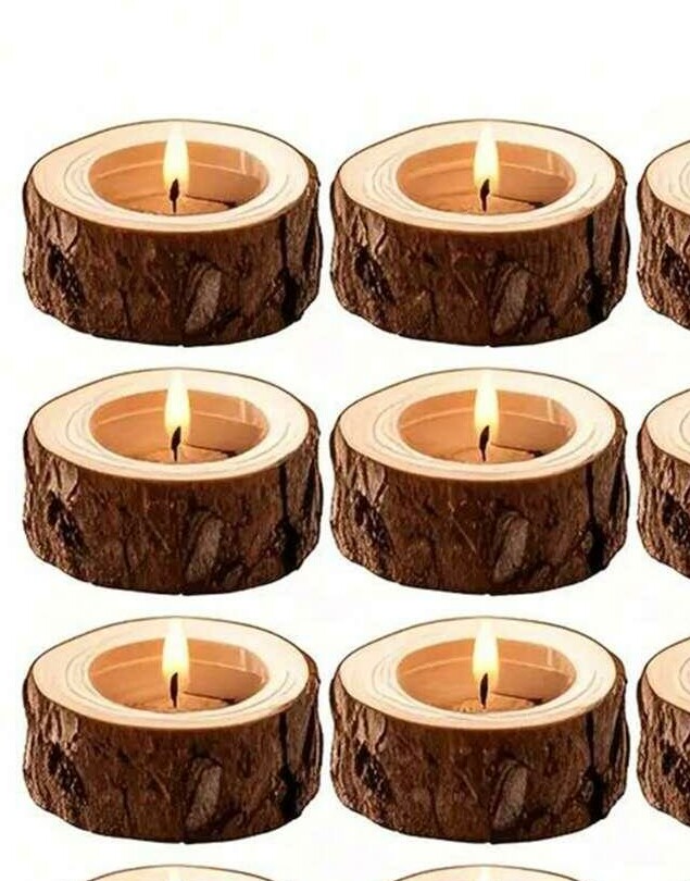 drewniany świecznik 6-pack