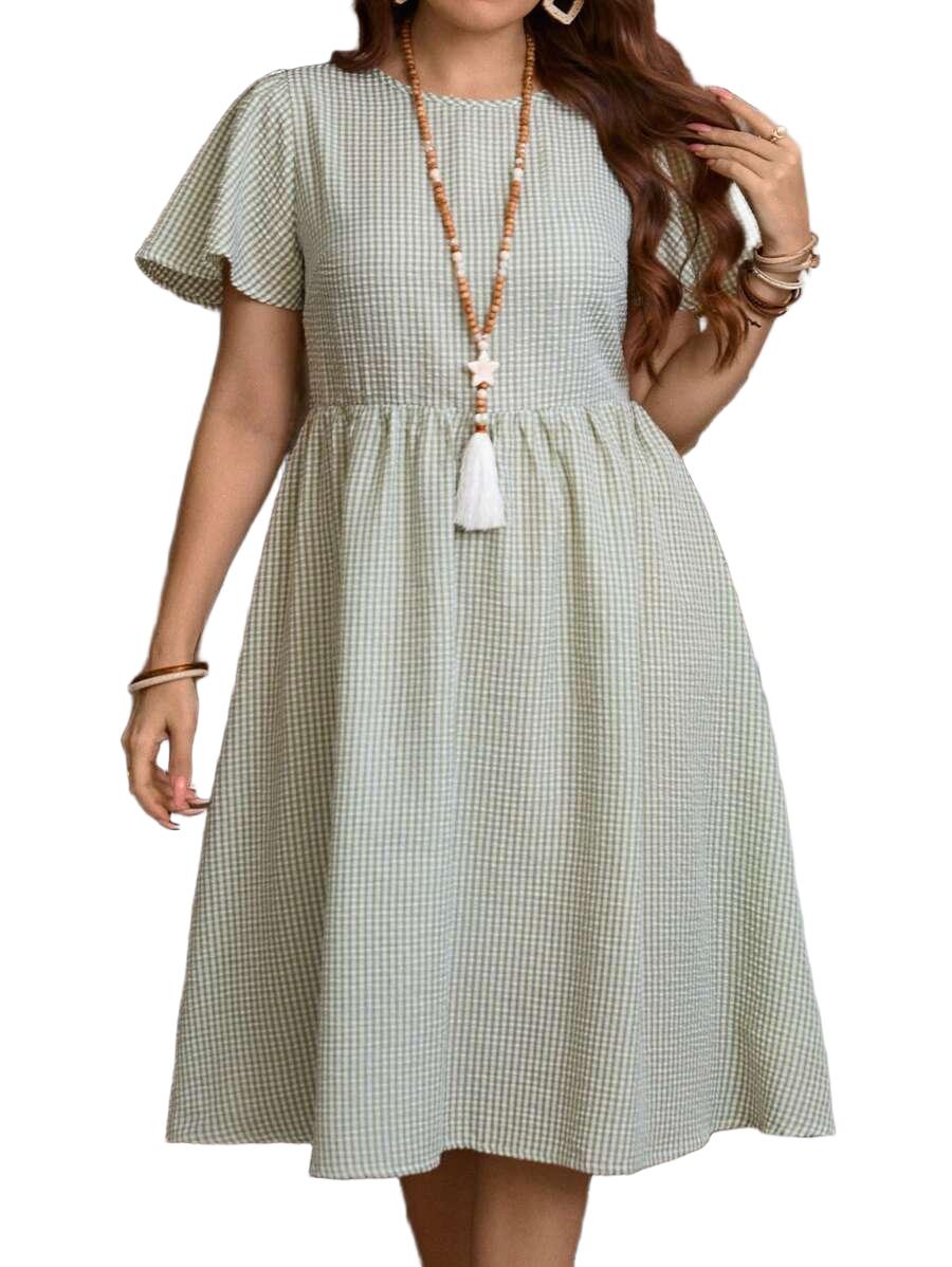 BOHO MIDI SUKIENKA PLUS SIZE KRATKA KRÓTKI RĘKAW