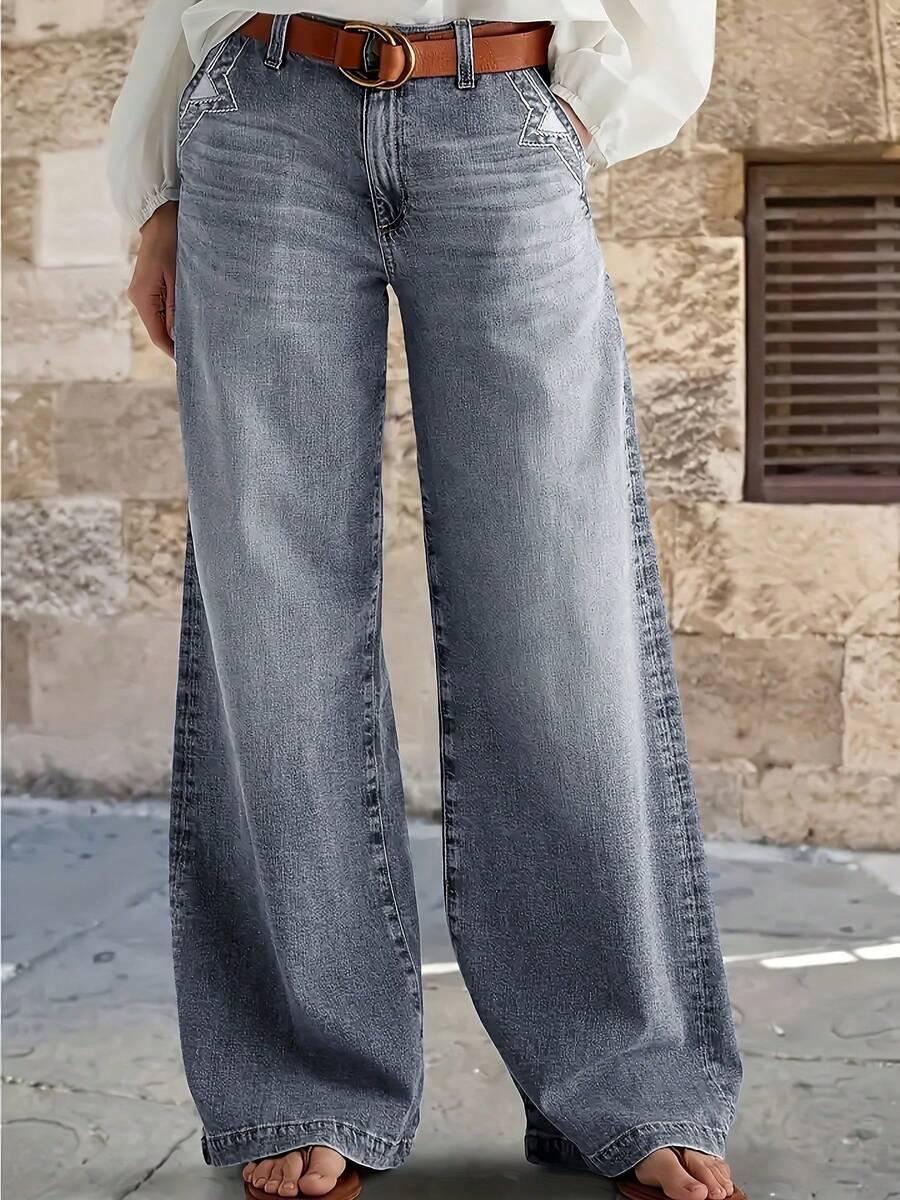 SZARE SPODNIE JEANS