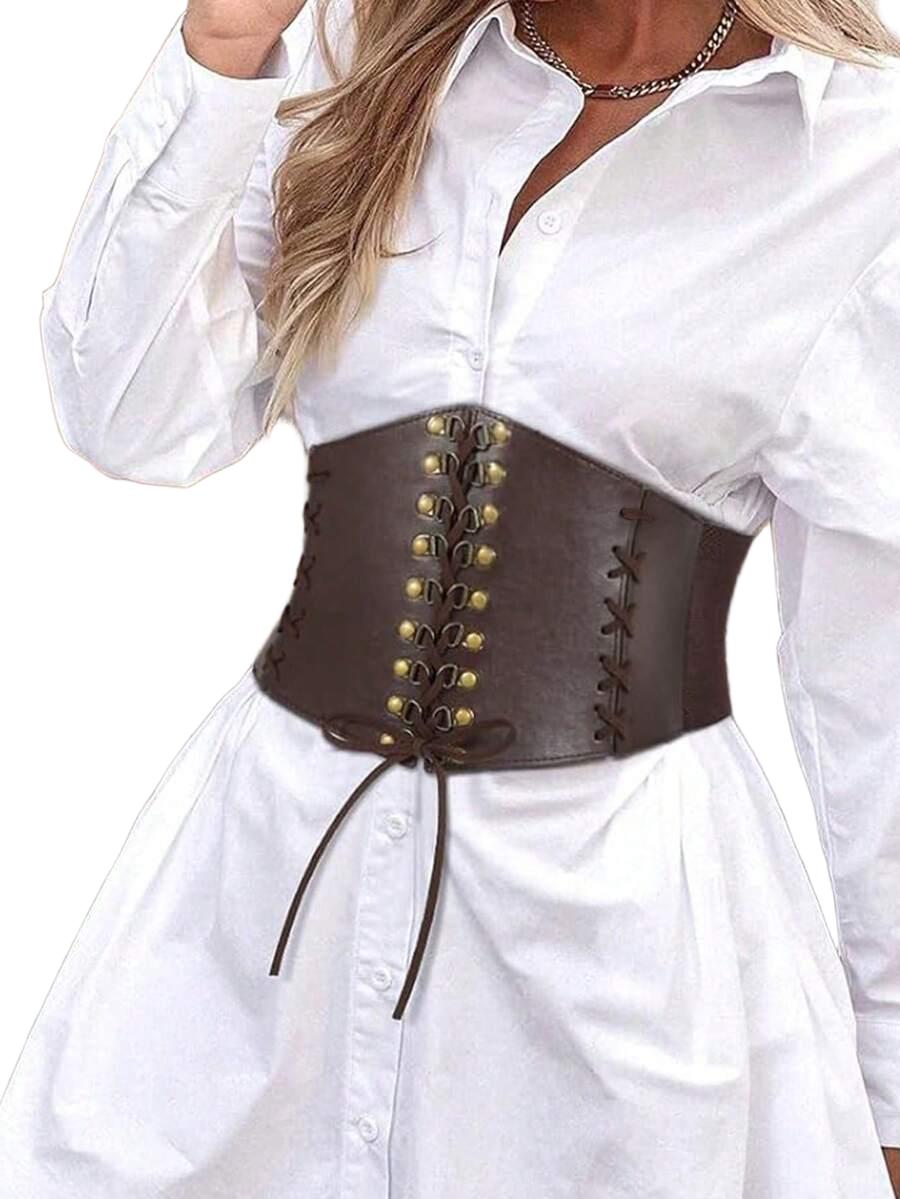 brązowy gorsetowy pasek 