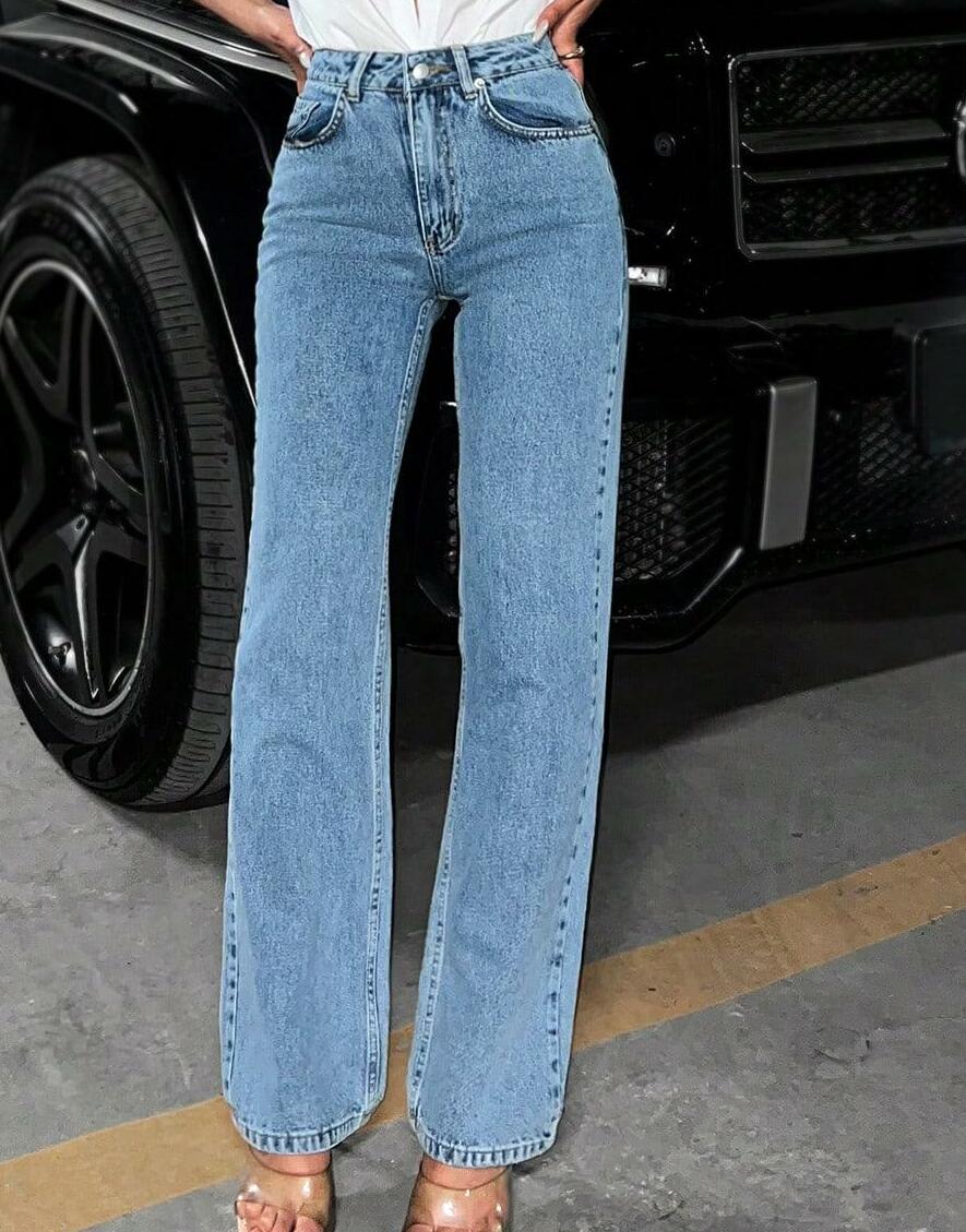 SPODNIE JEANS KIESZENIE ZAMEK 