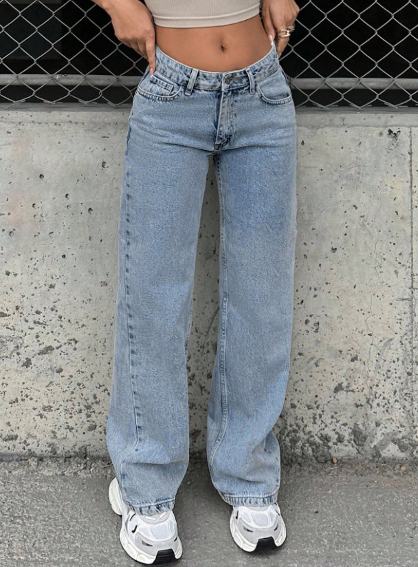 SPODNIE JEANS KIESZENIE ZAMEK