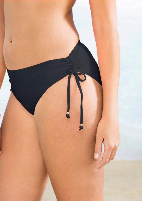czarny dół od bikini marszczenie 
