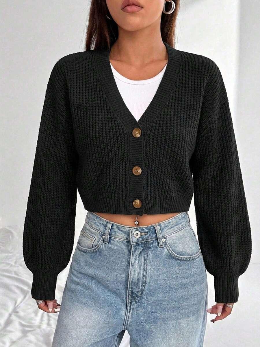 CZARNY SWETER GUZIKI