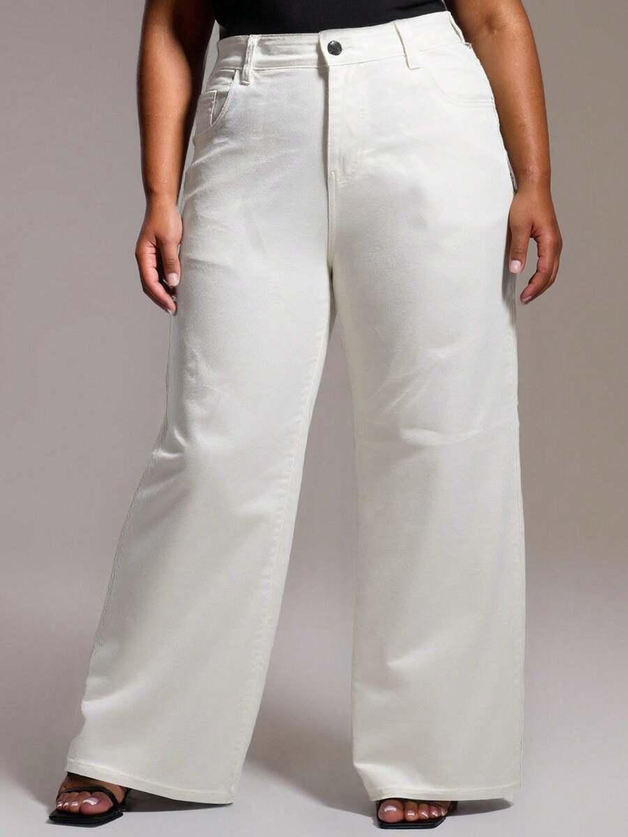 BIAŁE SPODNIE JEANS