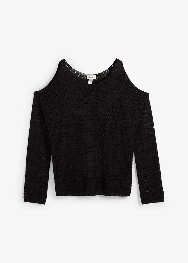 SWETER Z WYCIĘTYMI RAMIONAMI