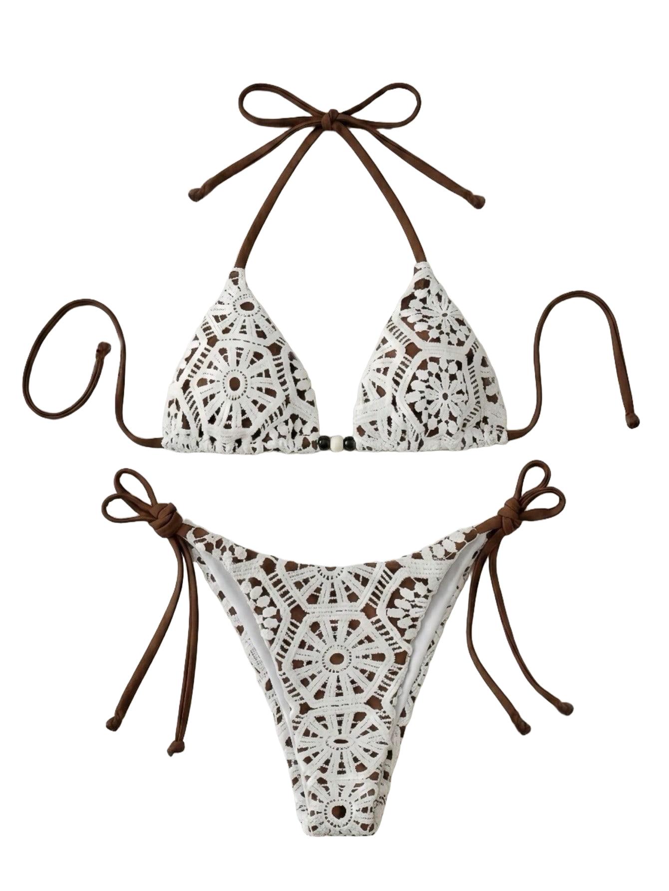 KORONKOWE DUCZĘŚCIOWE BIKINI DAMSKIE