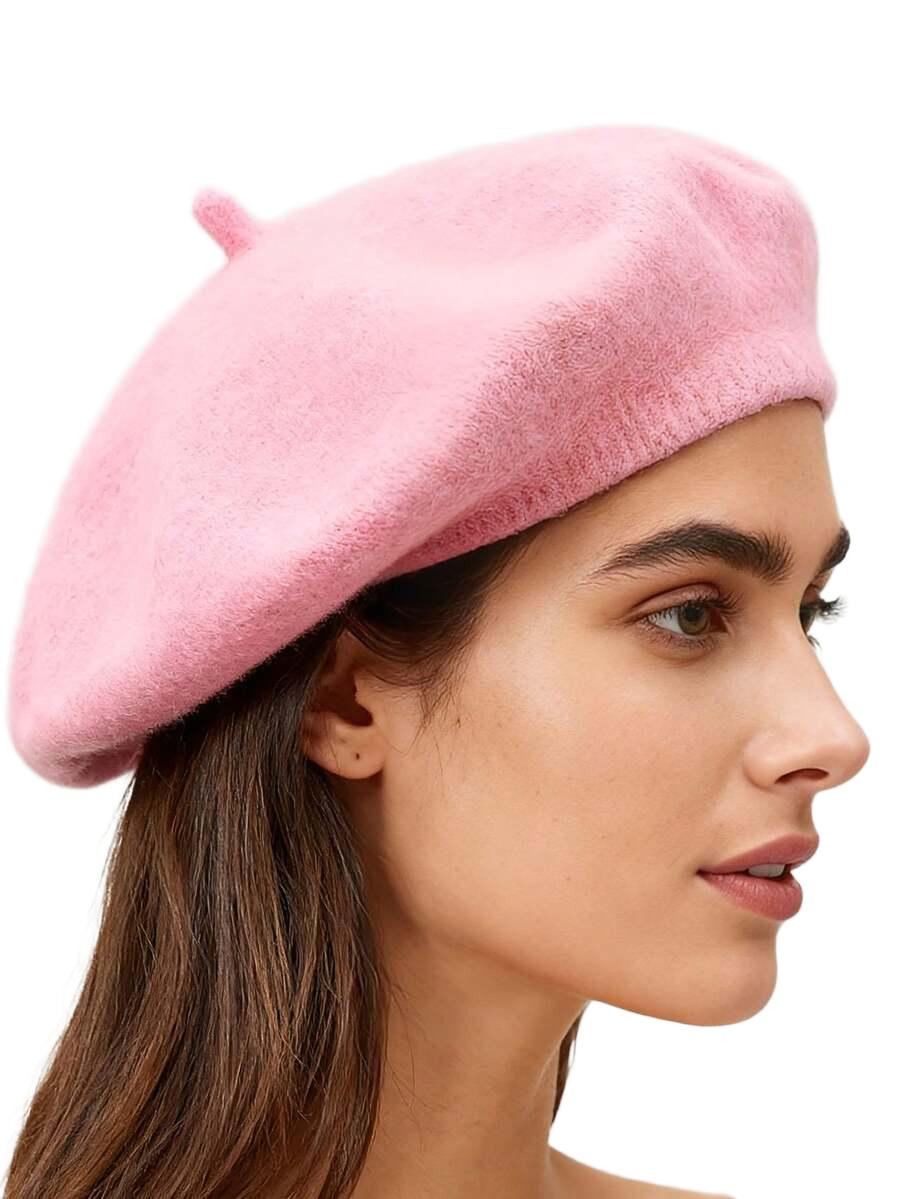różowy beret casual