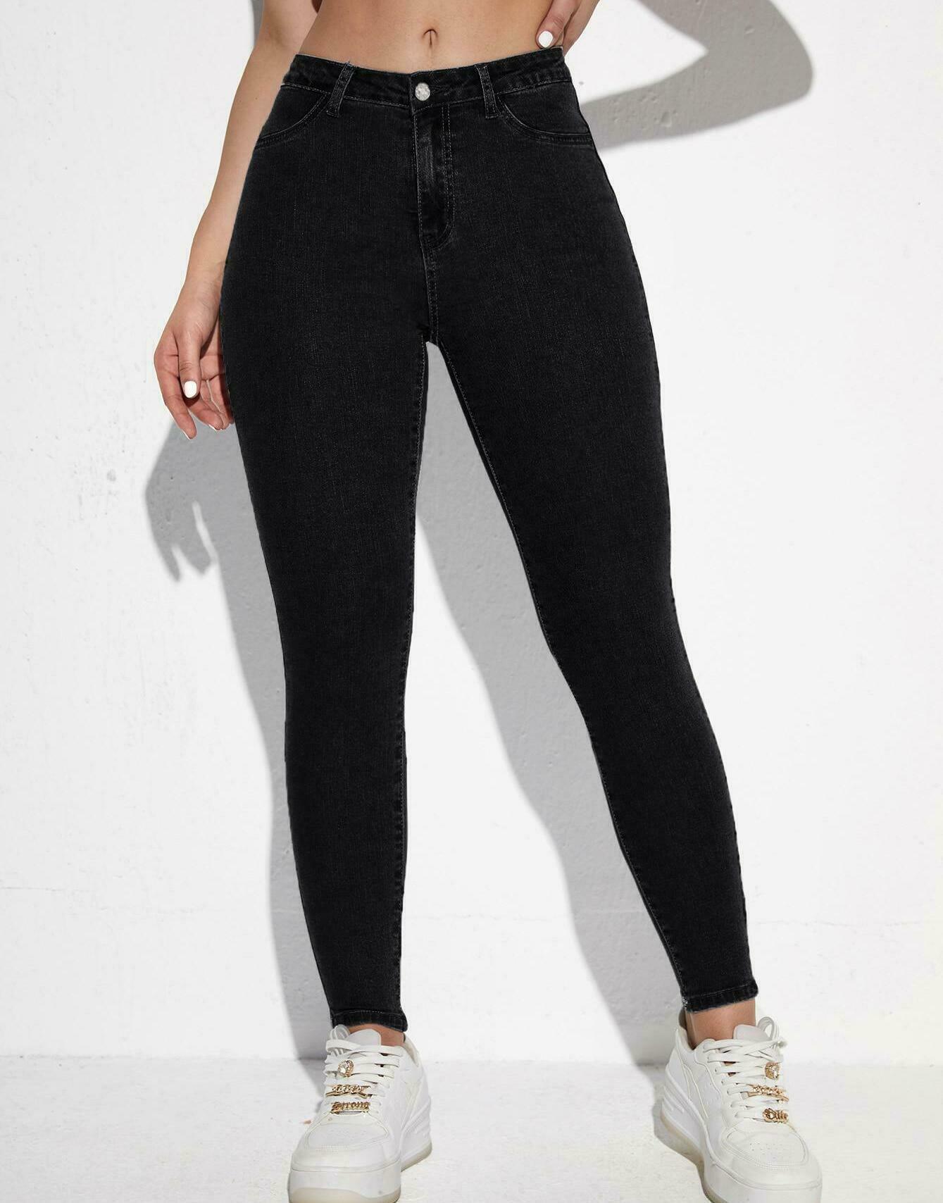 CZARNE SPODNIE JEANS
