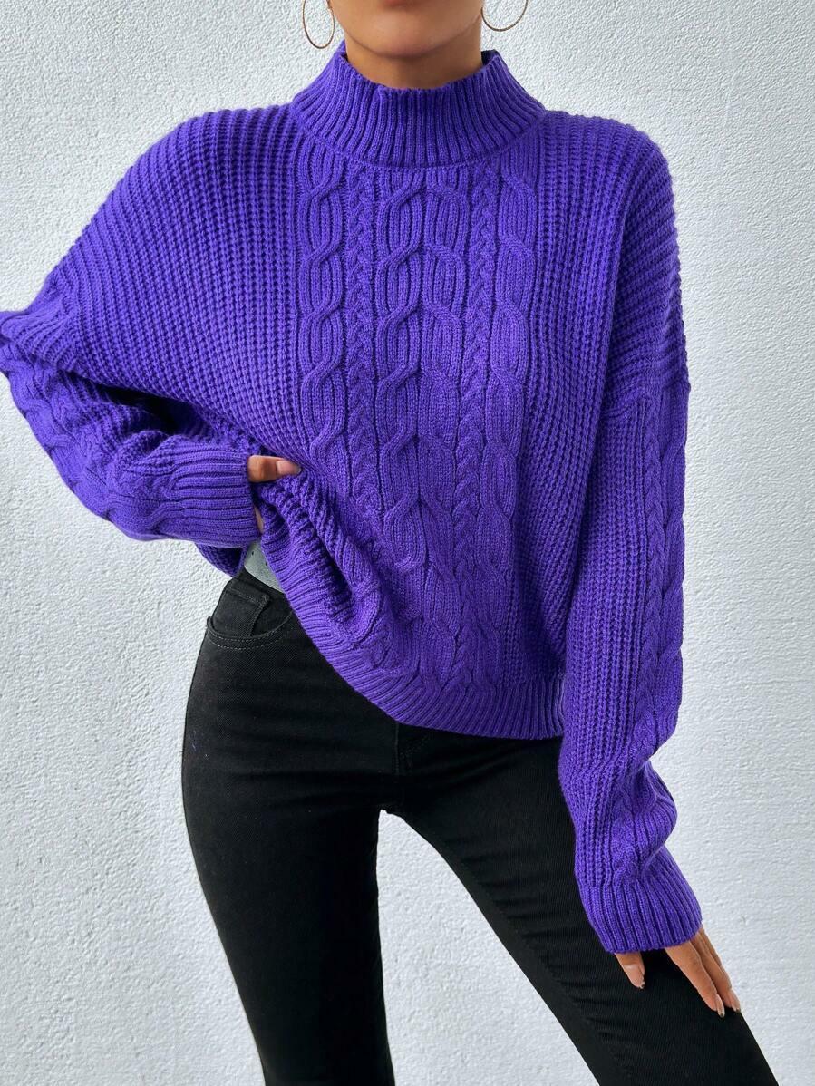 FIOLETOWY SWETER STÓJKA