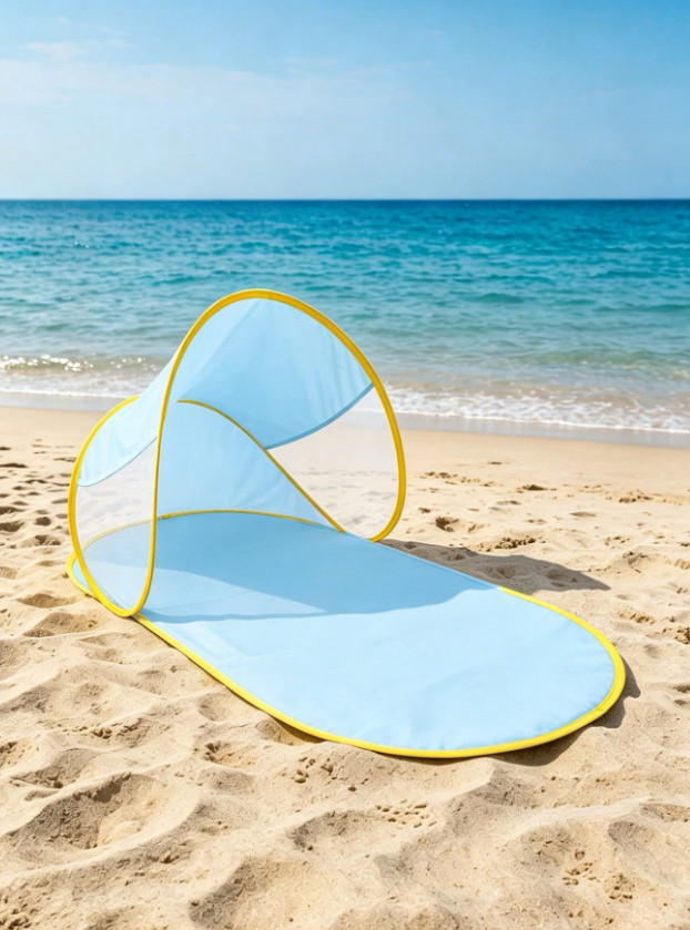 niebieski namiot plażowy