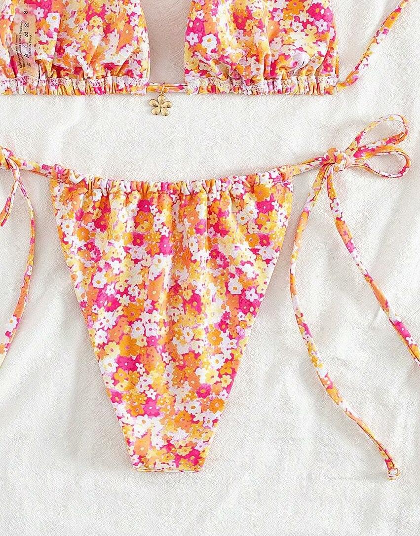 DÓŁ OD BIKINI WZÓR KWIATY