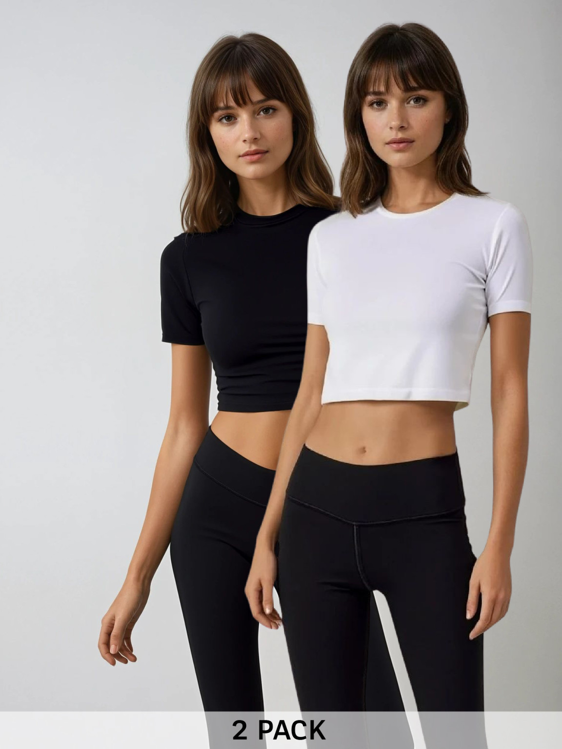 GŁADKI CROP TOP 2-PACK