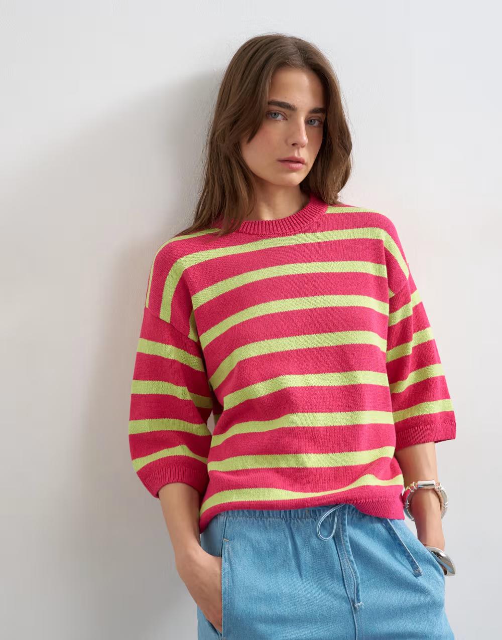 SWETER RĘKAW 3/4 paski