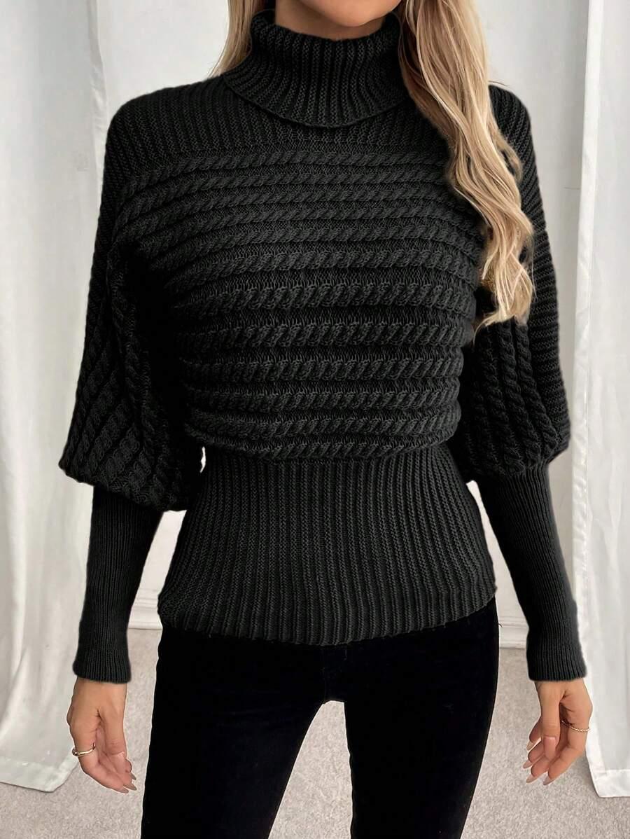 czarny sweter golf 