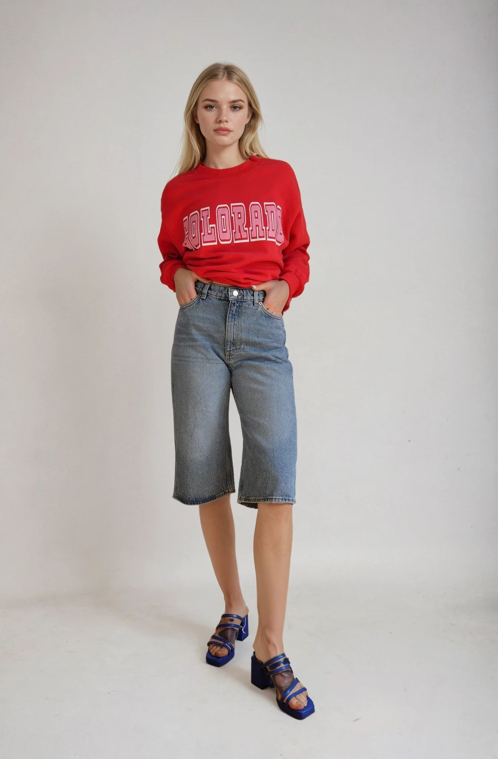 KRÓTKIE SPODENKI BERMUDY JEANS