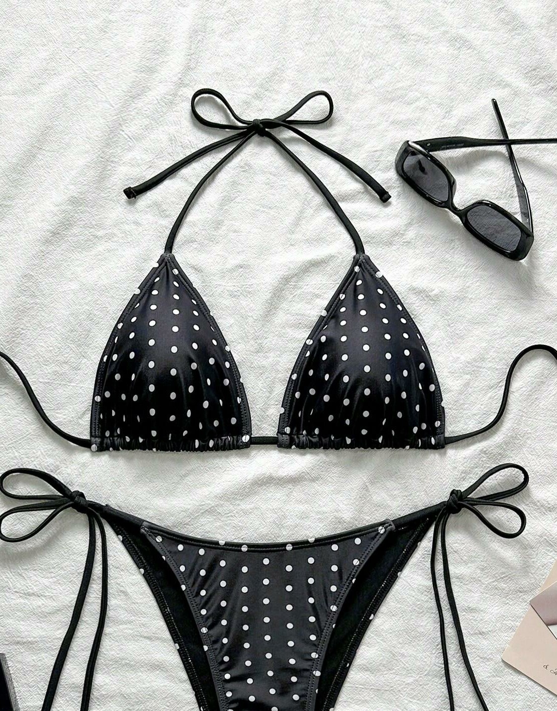 GÓRA OD BIKINI print groszki wiąZAnie
