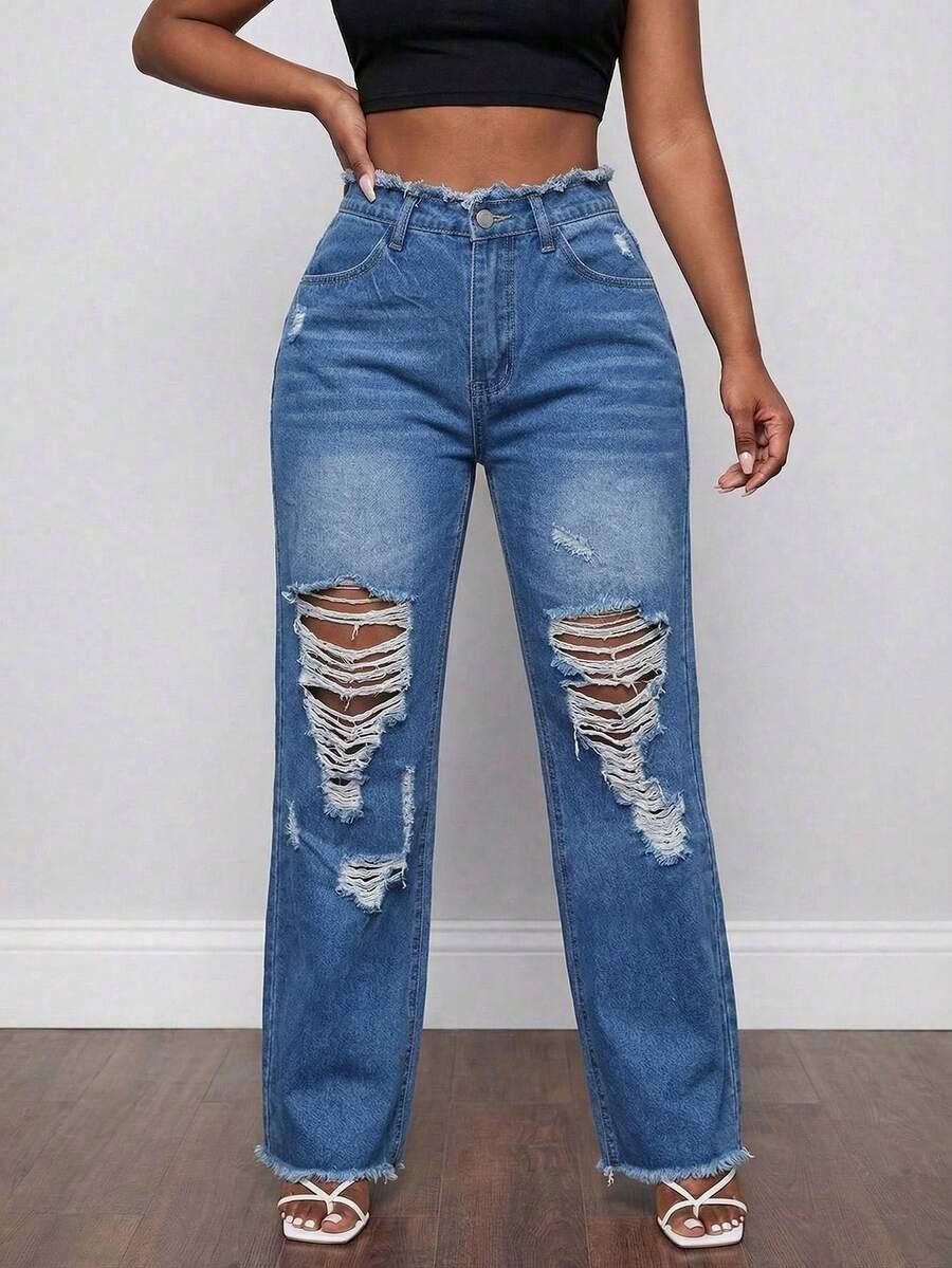 spodnie jeans przetarcia