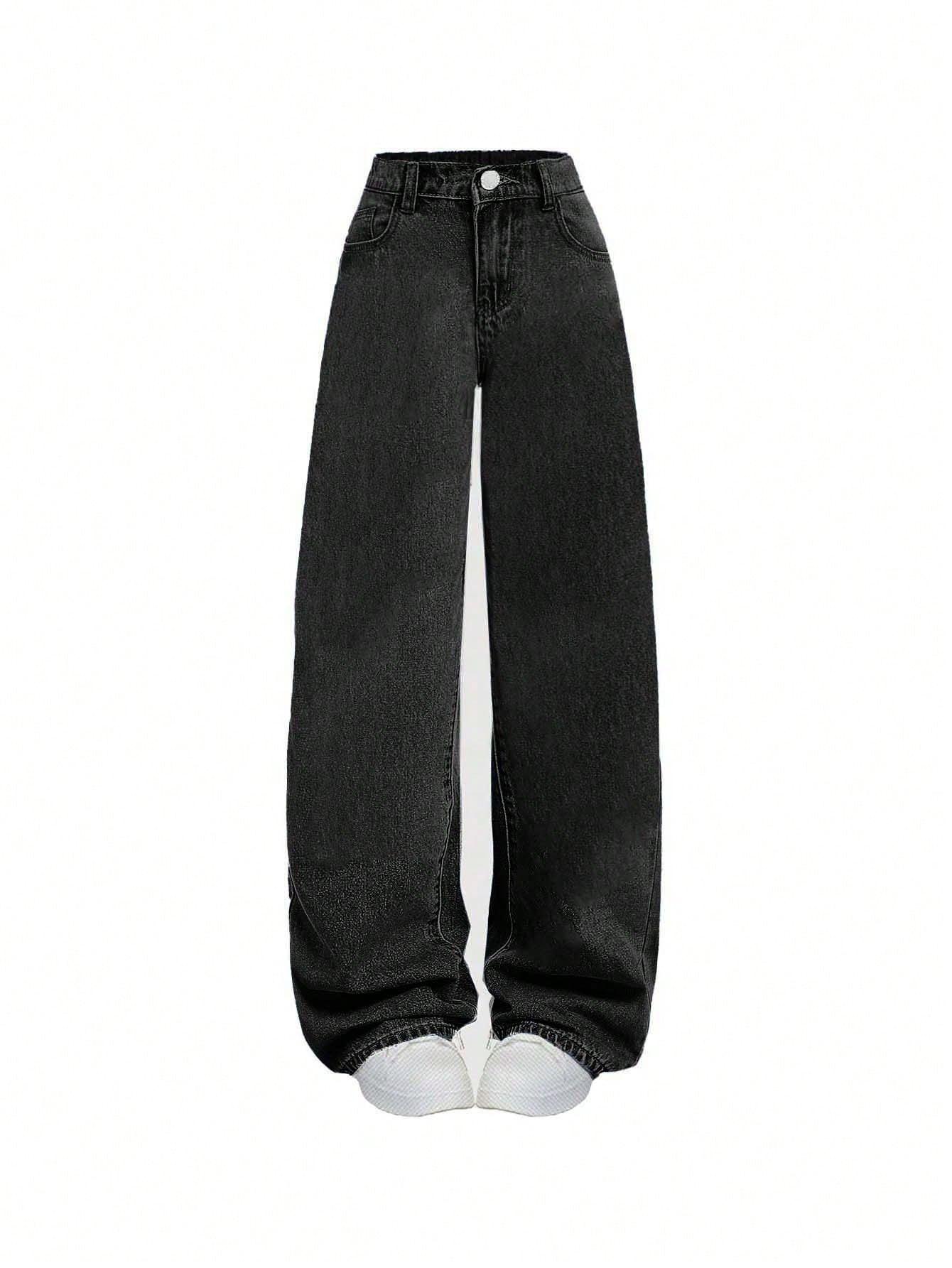 CZARNE SPODENKI JEANS HAFT