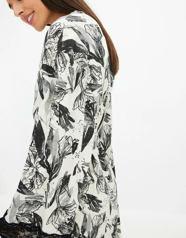 SZLAFROK KIMONO Z WISKOZĄ