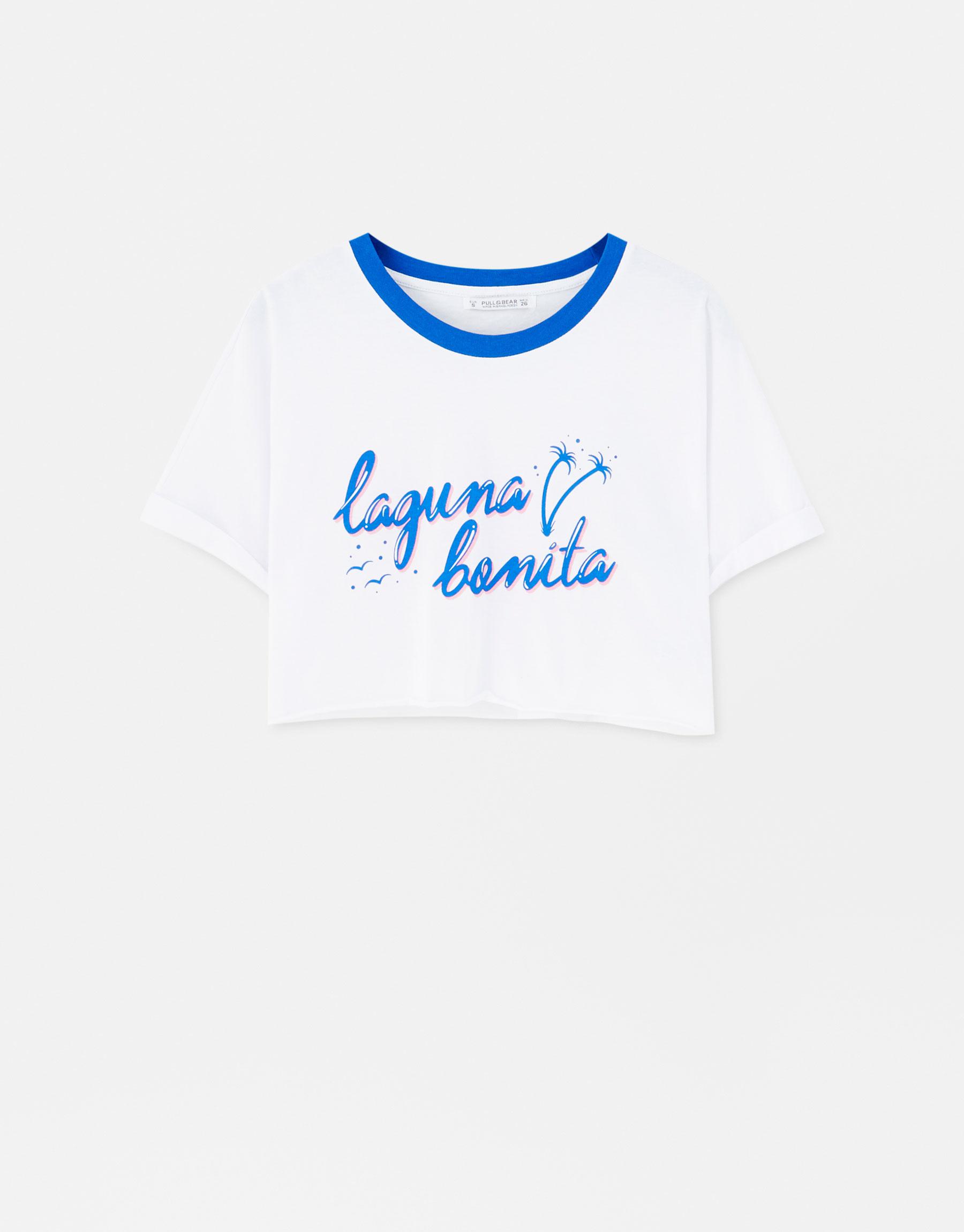 krótki t-shirt napis laguna bonita