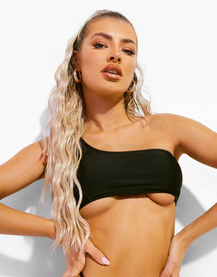 czarna góra bikini asymetria