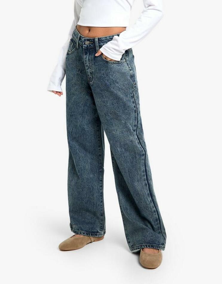 LUŹNE SPODNIE JEANS WYSOKI STAN