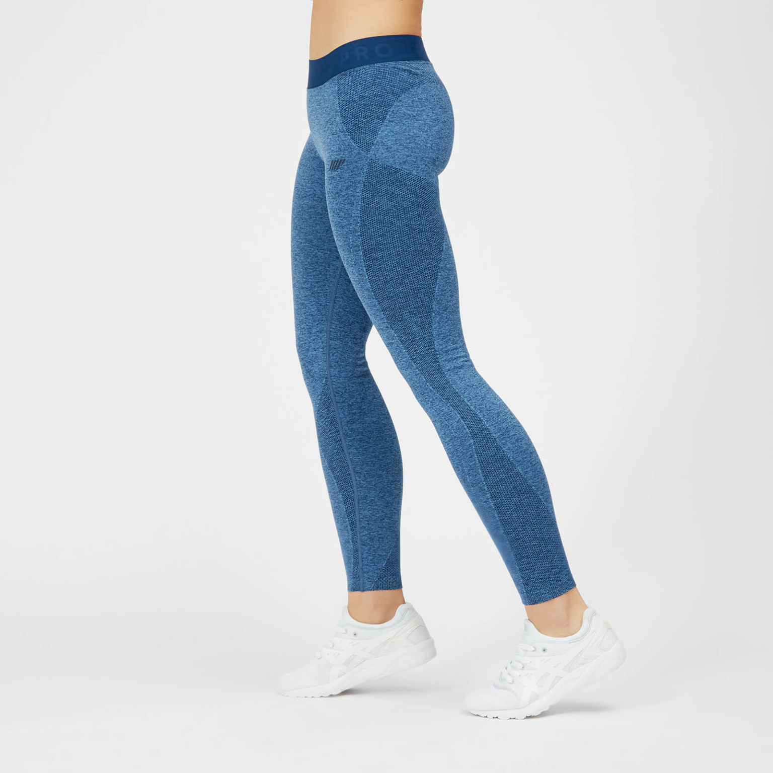 NIEBIESKIE SPORTOWE LEGGINSY Z WYSOKIM STANEM