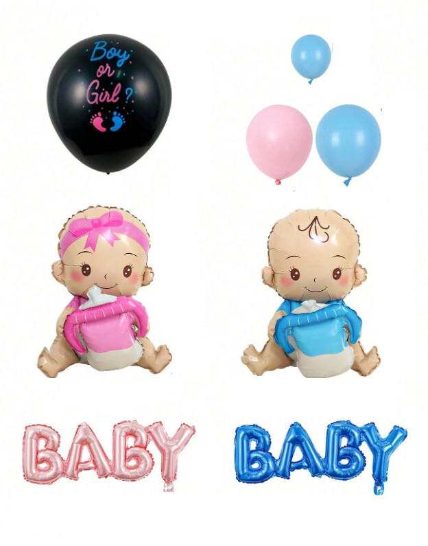 ZESTAW dekoracyjny na baby shower 50szt