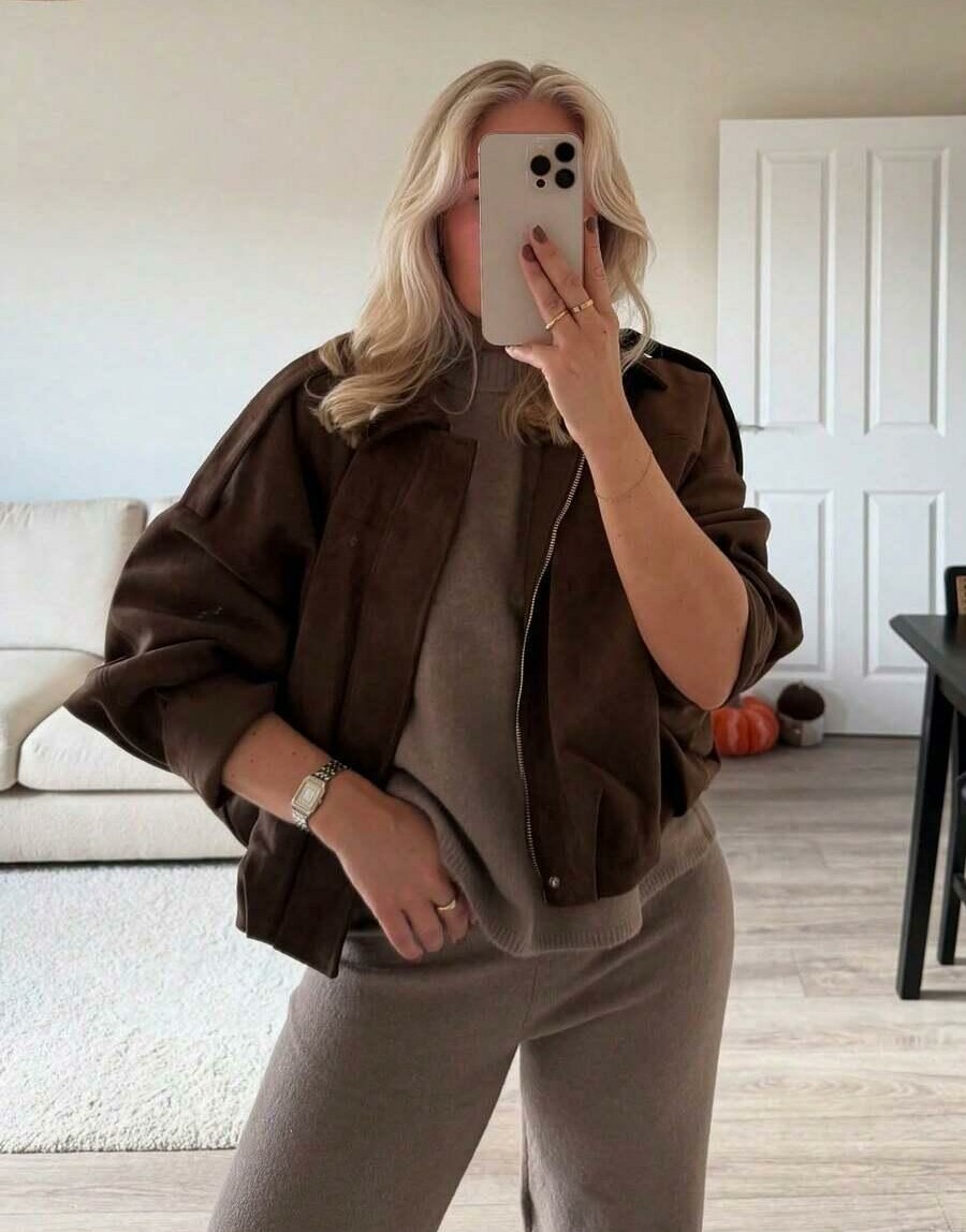 BRĄZOWA  KURTKA BOMBER