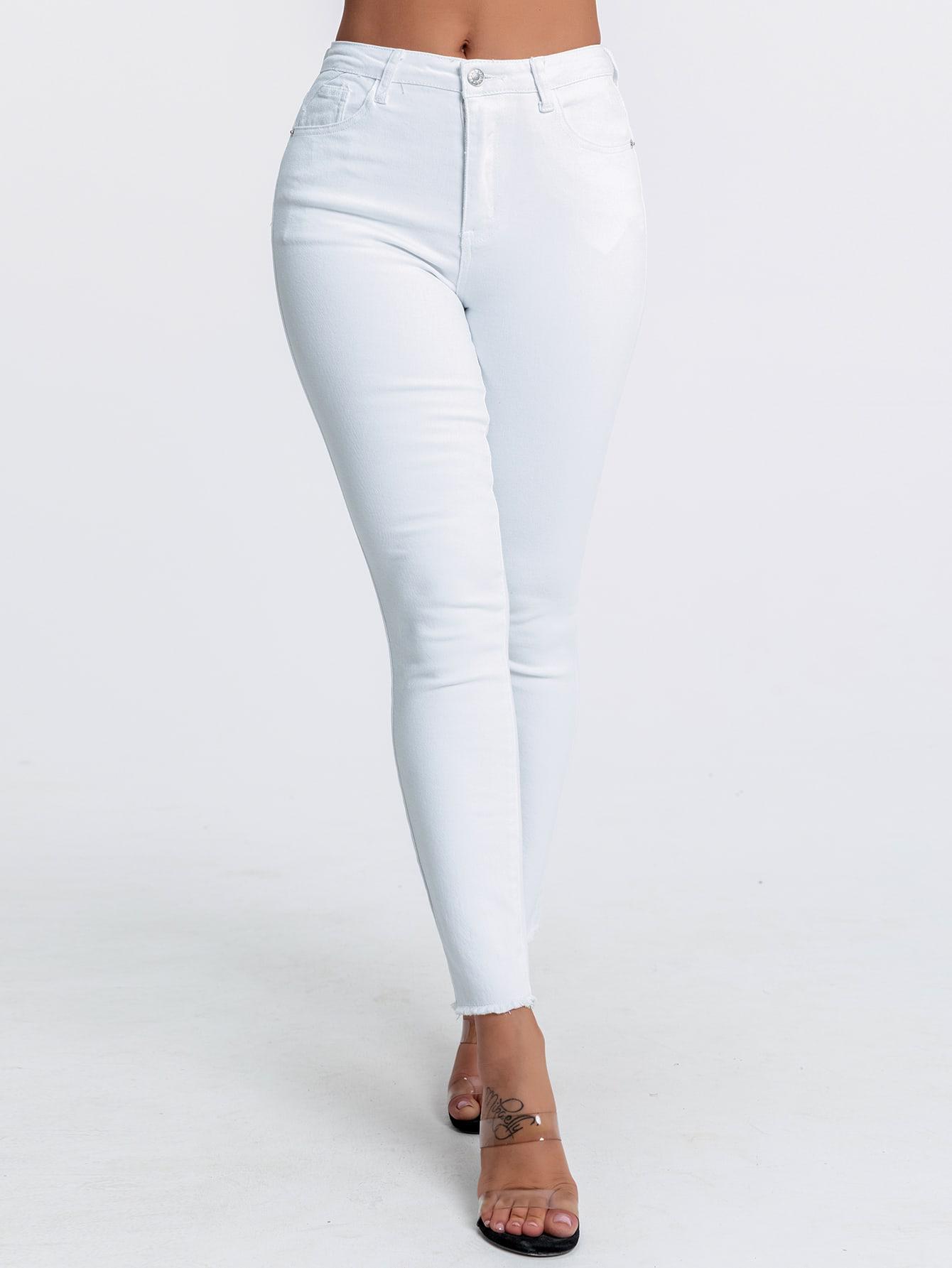 BIAŁE SPODNIE JEANS